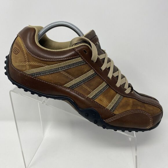 Skechers Men 10 Urban Track 60449 Brown Leather Oxford Casual Shoe VTG Y2K Retro main image 9